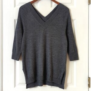 Moth Anthropologie Merino Wool Double Sided V-neck Quarter Sleeve Sweater XS